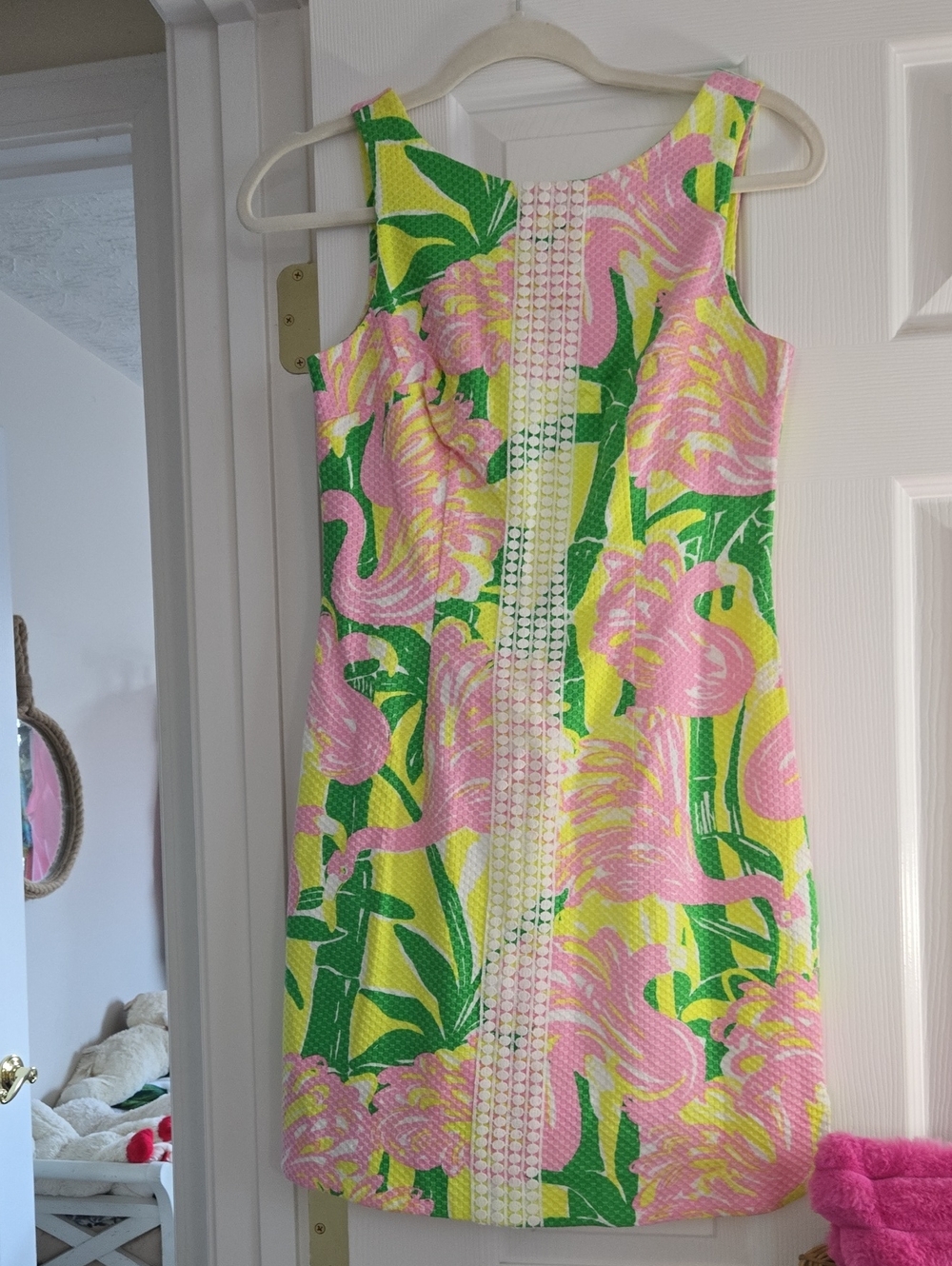 Pink & Green Floral One-Piece Dress